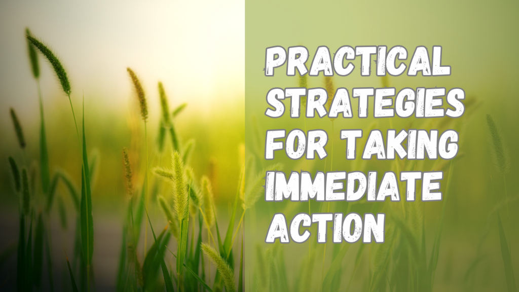 Practical Strategies for Taking Immediate Action